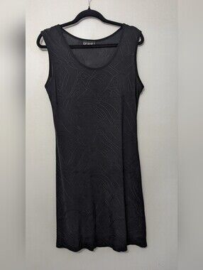 Gitane Canada Black Sleeveless Textured Sheath Dress (L-xl)
